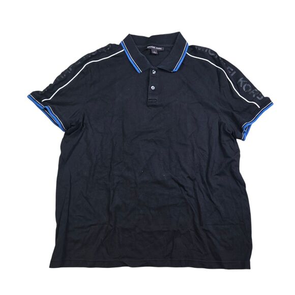 Michael Kors Other - Vintage Michael Kors Polo Shirt Men Small Black Cotton Spell Out Shoulders L